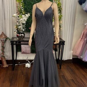 Sophisticated Charcoal Evening Dress